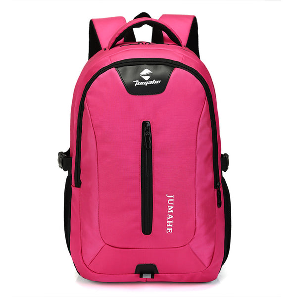 Causl Neutral Nylon Backpack Solid Color Men Travel Student School Laptop Bag